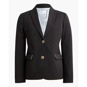 New J.Crew Blazer Womens 12 Black Two Button Tailored Lined Work Jacket BP095